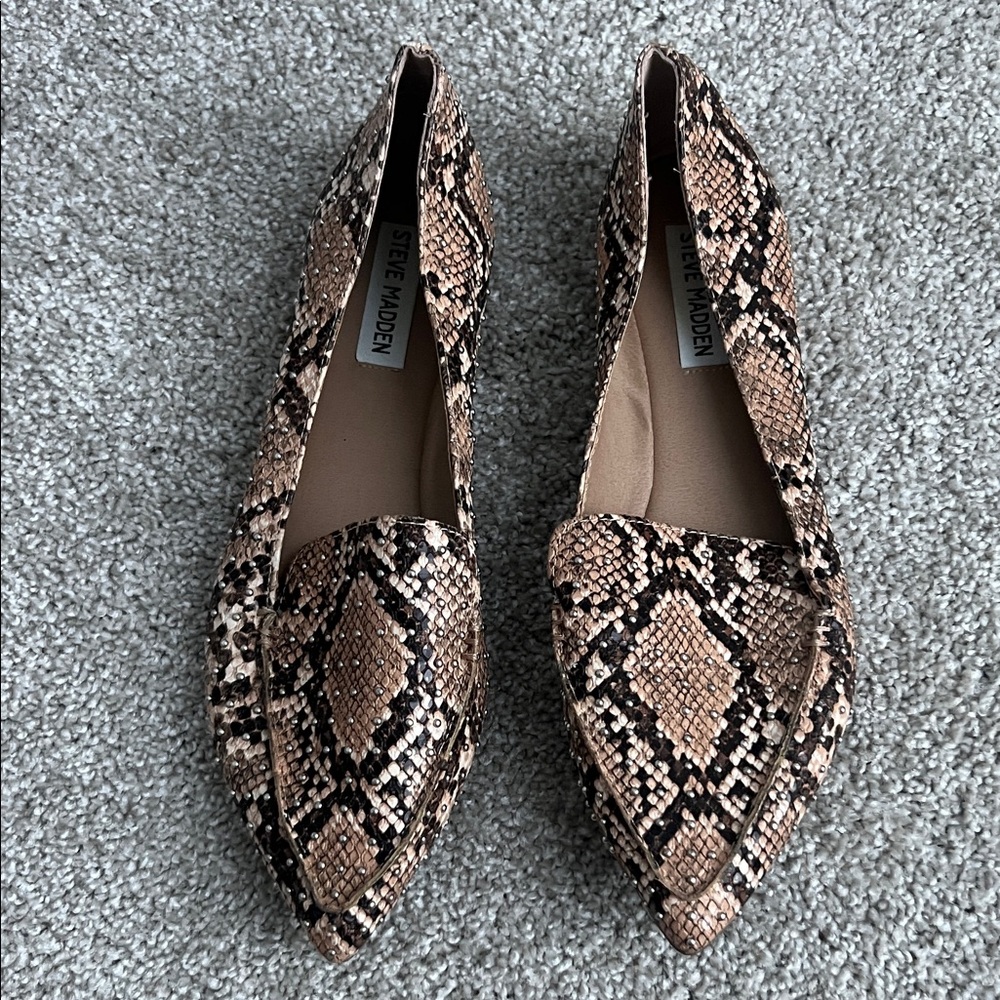 Steve Madden Snakeskin Pattern Loafers - Brown and Black